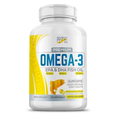  Proper Vit Omega 3 Fish Oil 2000mg Lemon EPA 800mg DHA 600mg 120 